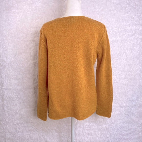 Eileen Fisher Italian Yarn Wool Blend Pullover Sweater S Orange Seam Detail - Picture 4 of 6